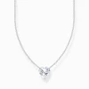 Online Chaîne avec pendentif cœur blanc, argent Femme Chaînes & Colliers|Argent 925