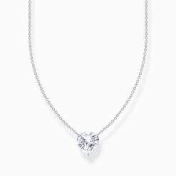 Online Chaîne avec pendentif cœur blanc, argent Femme Chaînes & Colliers|Argent 925