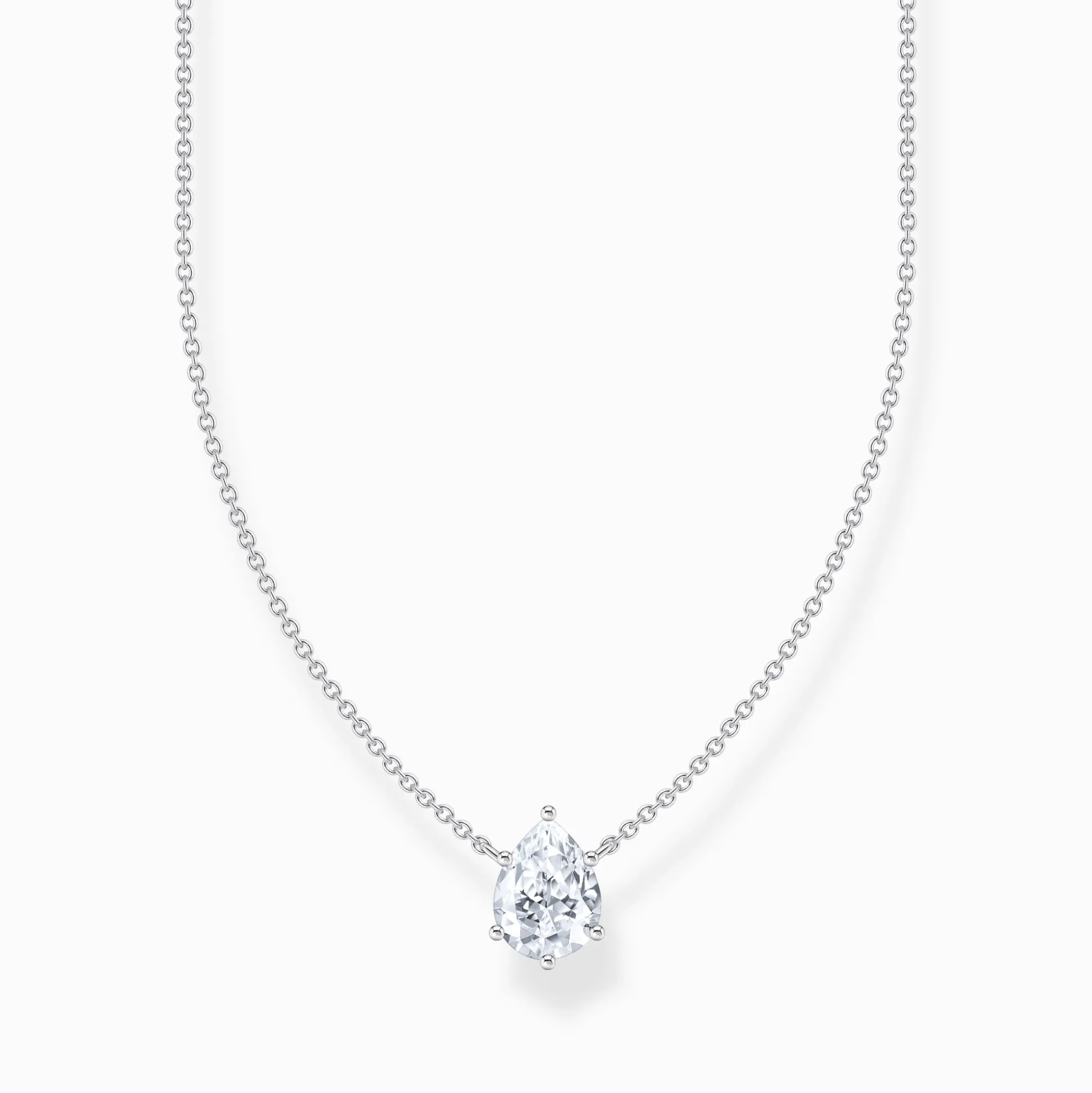 Best Sale Chaîne avec pendentif goutte blanc, argent Femme Chaînes & Colliers
