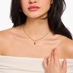 Store Chaîne avec pendentif Vintage Romance plaqué or Femme Chaînes & Colliers|Placage Or 18 Carats - Argent 925