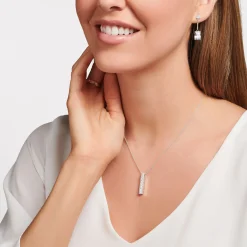 Online Chaîne avec pierres blanches argent Femme Chaînes & Colliers