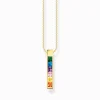 Fashion Chaîne avec pierres multicolore plaqué or Femme Chaînes & Colliers|Placage Or 18 Carats - Argent 925