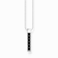 Outlet Chaîne avec pierres noires argent Femme Chaînes & Colliers