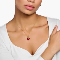 Store Chaîne avec pomme rouge plaqué or Femme Chaînes & Colliers