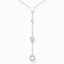 Best Chaîne cercles avec pierres blanches argent Femme Chaînes & Colliers