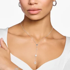 Best Chaîne cercles avec pierres blanches argent Femme Chaînes & Colliers