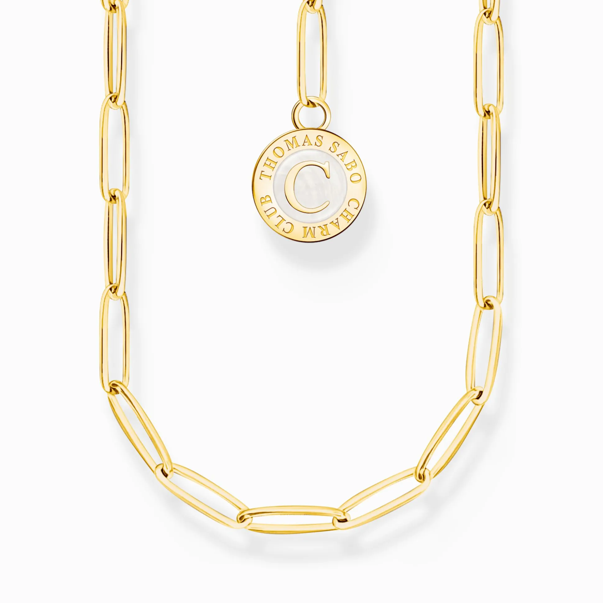 Cheap Chaîne Charm avec un médaille blanc plaqué or Femme Charm Chaînes|Charm Chaînes