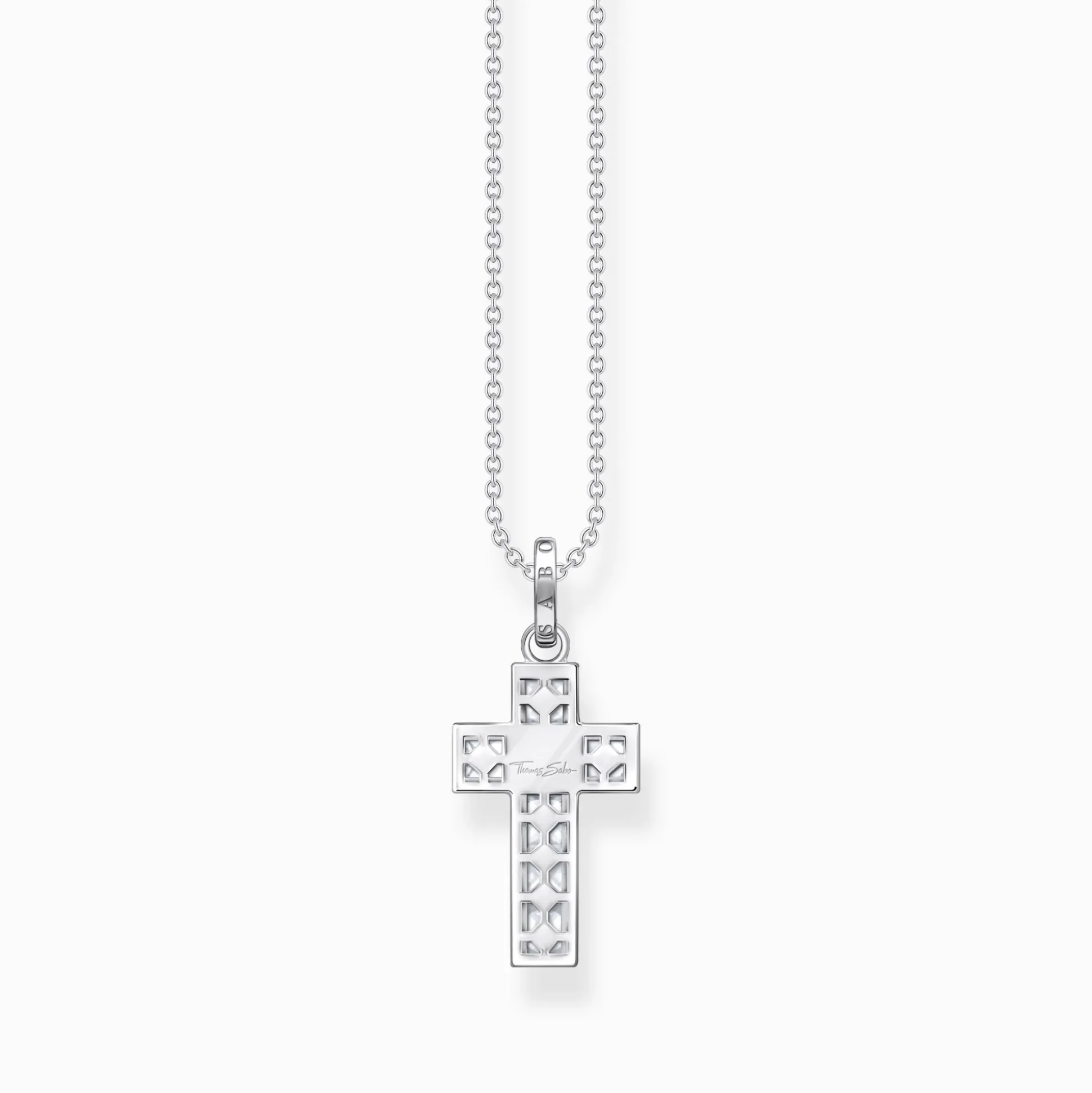 Shop Chaîne croix avec pierres blanches argent Femme Chaînes & Colliers