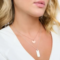 Discount Chaîne cœur or rose Femme Chaînes & Colliers|Placage Or Rose 18 Carats - Argent 925
