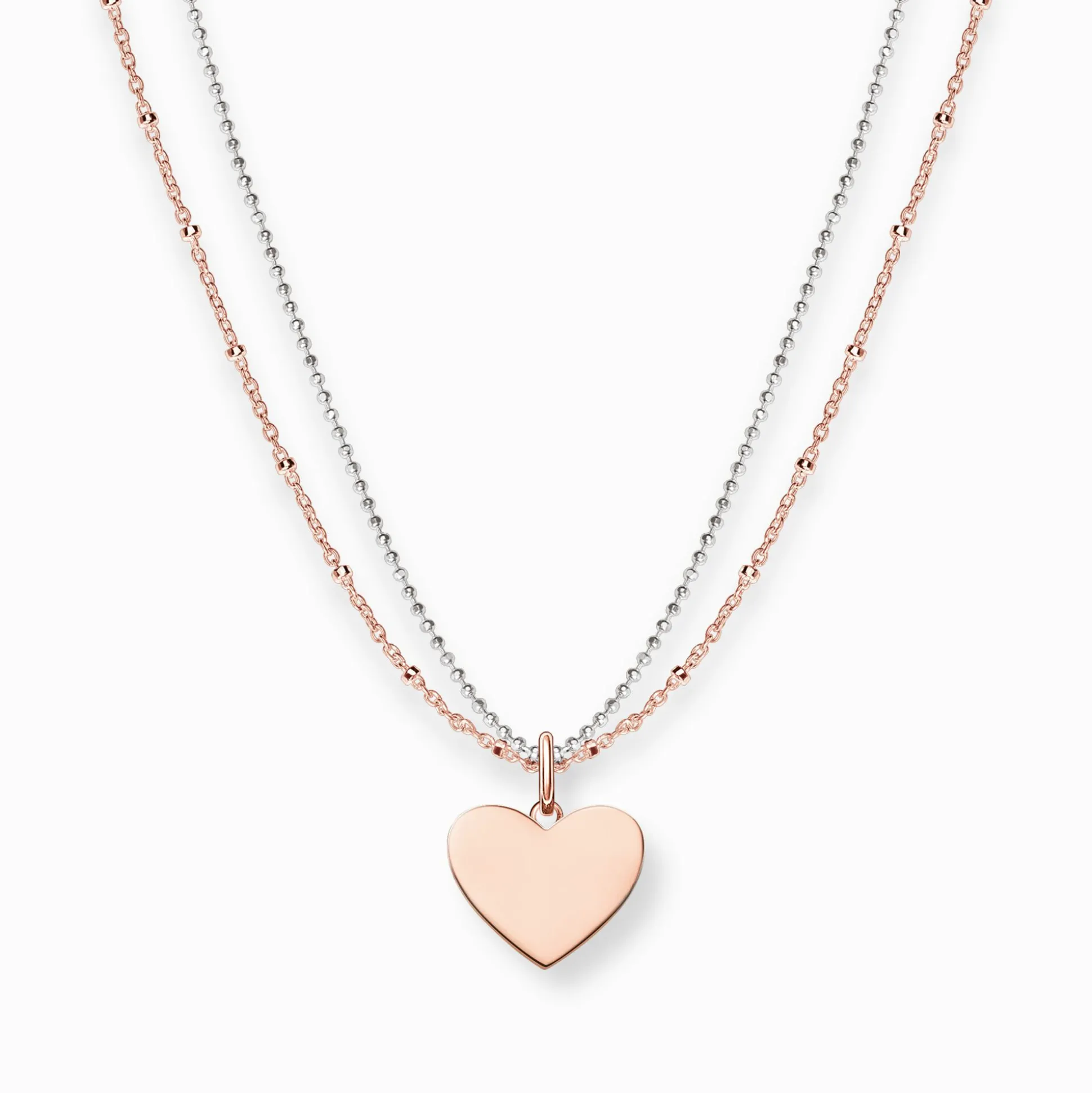 Hot Chaîne cœur or rose argent Femme Chaînes & Colliers|Placage Or Rose 18 Carats - Argent 925