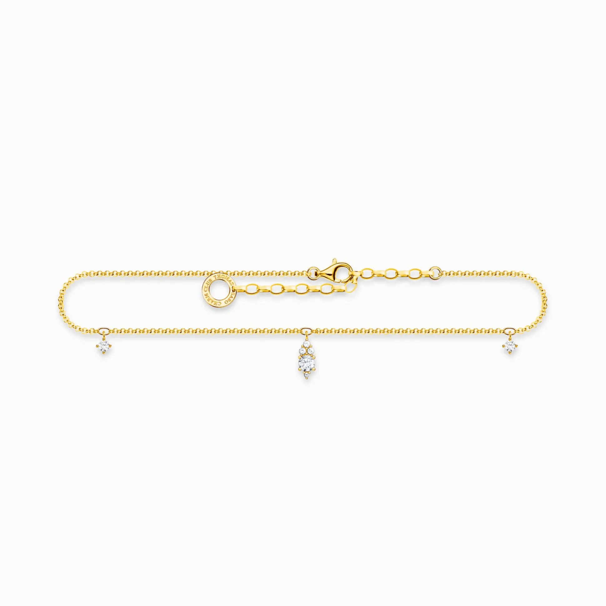 Store Chaîne de cheville pierre blanche or Femme Chaînes De Cheville|Placage Or 18 Carats - Argent 925