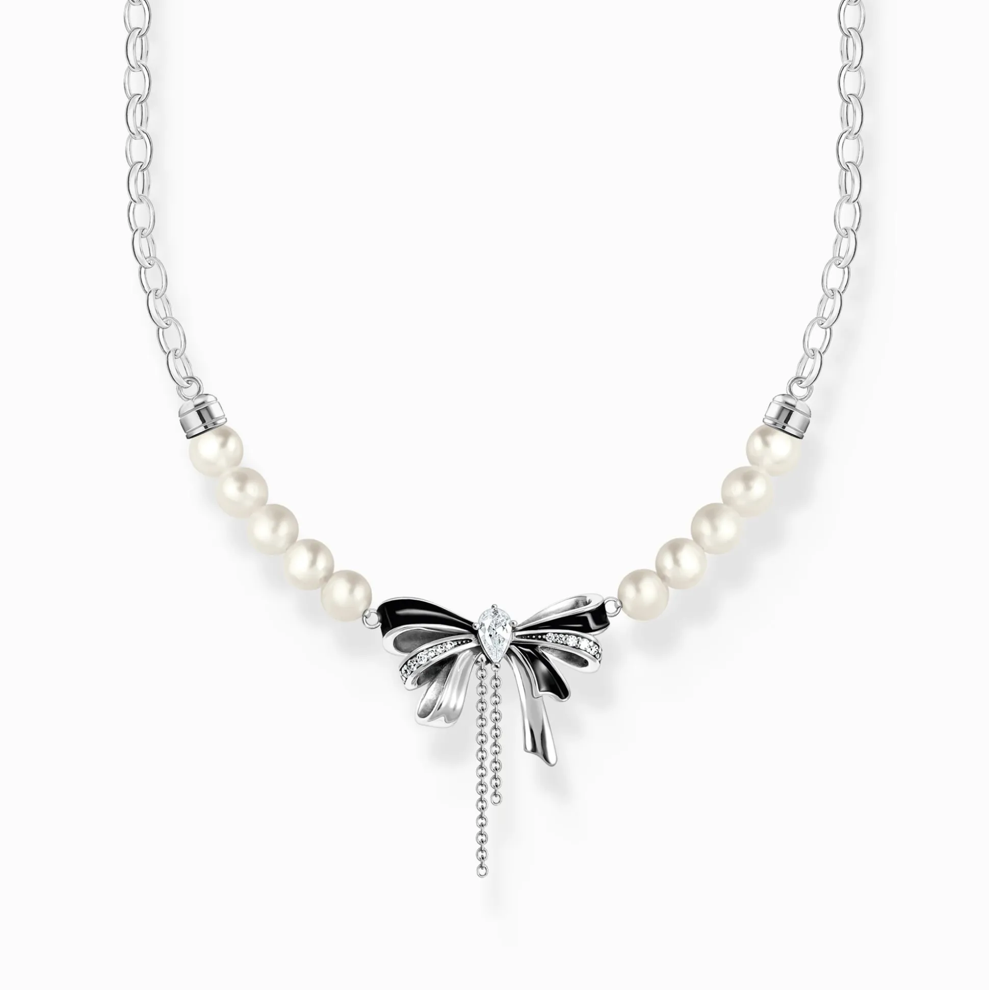 Outlet Chaîne en boucle avec perles Lovely Romance Argent Femme Chaînes & Colliers|Argent 925