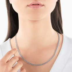 Flash Sale Chaîne liens argent Épaisseur 4,00 mm (0,16 Inch) Femme Chaînes & Colliers