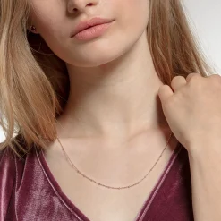 Outlet Chaîne maille jaseron or rose Épaisseur 1,60 mm (0,06 Inch) Femme Chaînes & Colliers|Placage Or Rose 18 Carats - Argent 925