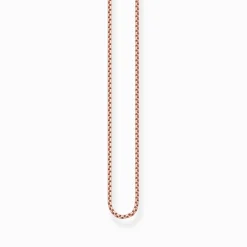 Clearance Chaîne maille vénitienne Épaisseur 1,00 mm (0,04 Inch) Femme Chaînes & Colliers|Placage Or Rose 18 Carats - Argent 925