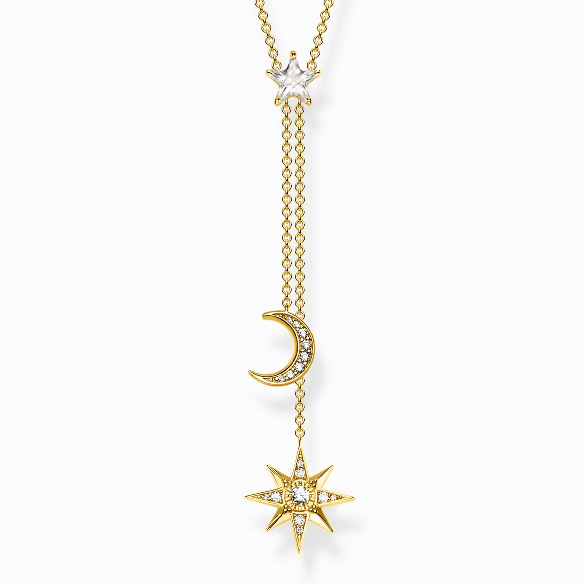 New Chaîne étoile & lune or Femme Placage Or 18 Carats - Argent 925