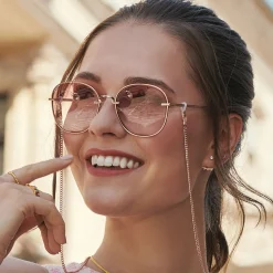 New Chaînes de lunettes or rose Femme Lunettes De Soleil