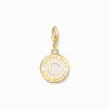 Hot Charm blanc Coin plaqué or Femme Placage Or 18 Carats - Argent 925