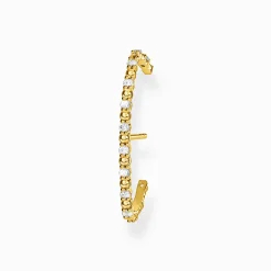 Discount Clou d'oreille unique blanche pierres or Femme Clous D'oreilles|Placage Or 18 Carats - Argent 925