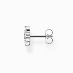 Sale Clou d'oreille unique fleur pierres blanches Femme Clous D'oreilles