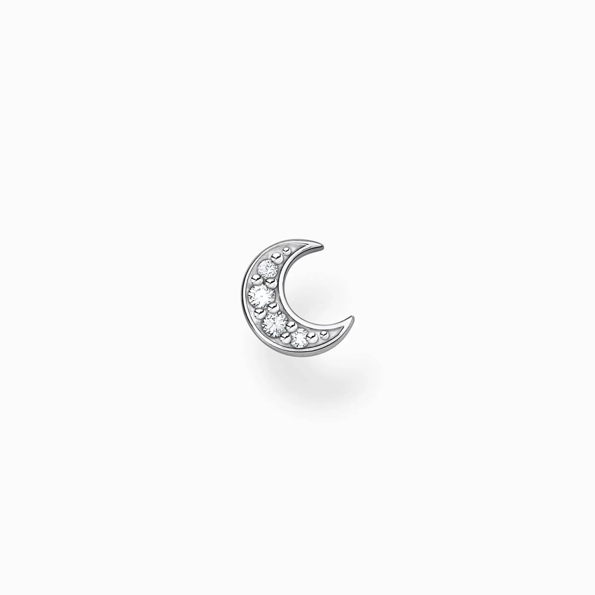 Cheap Clou d'oreille unique lune pavé argent Femme Clous D'oreilles