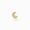 Fashion Clou d'oreille unique lune pavé or Femme Clous D'oreilles|Placage Or 18 Carats - Argent 925