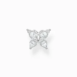 Shop Clou d'oreille unique papillon pierres blanches Femme Clous D'oreilles