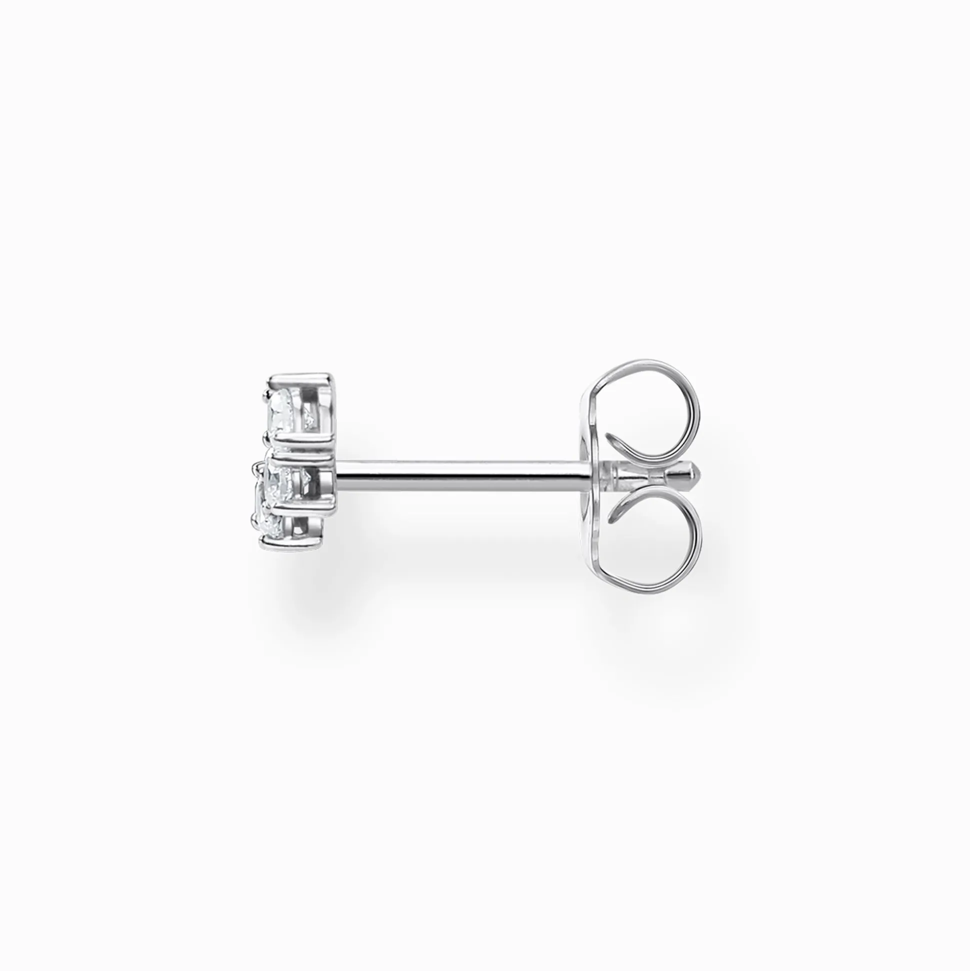 Shop Clou d'oreille unique pierres blanches argent Femme Clous D'oreilles