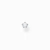 Shop Clou d'oreille unique pierre blanche argent Femme Clous D'oreilles