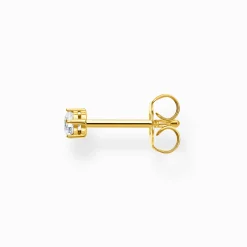 Online Clou d'oreille unique pierre blanche or Femme Clous D'oreilles|Placage Or 18 Carats - Argent 925