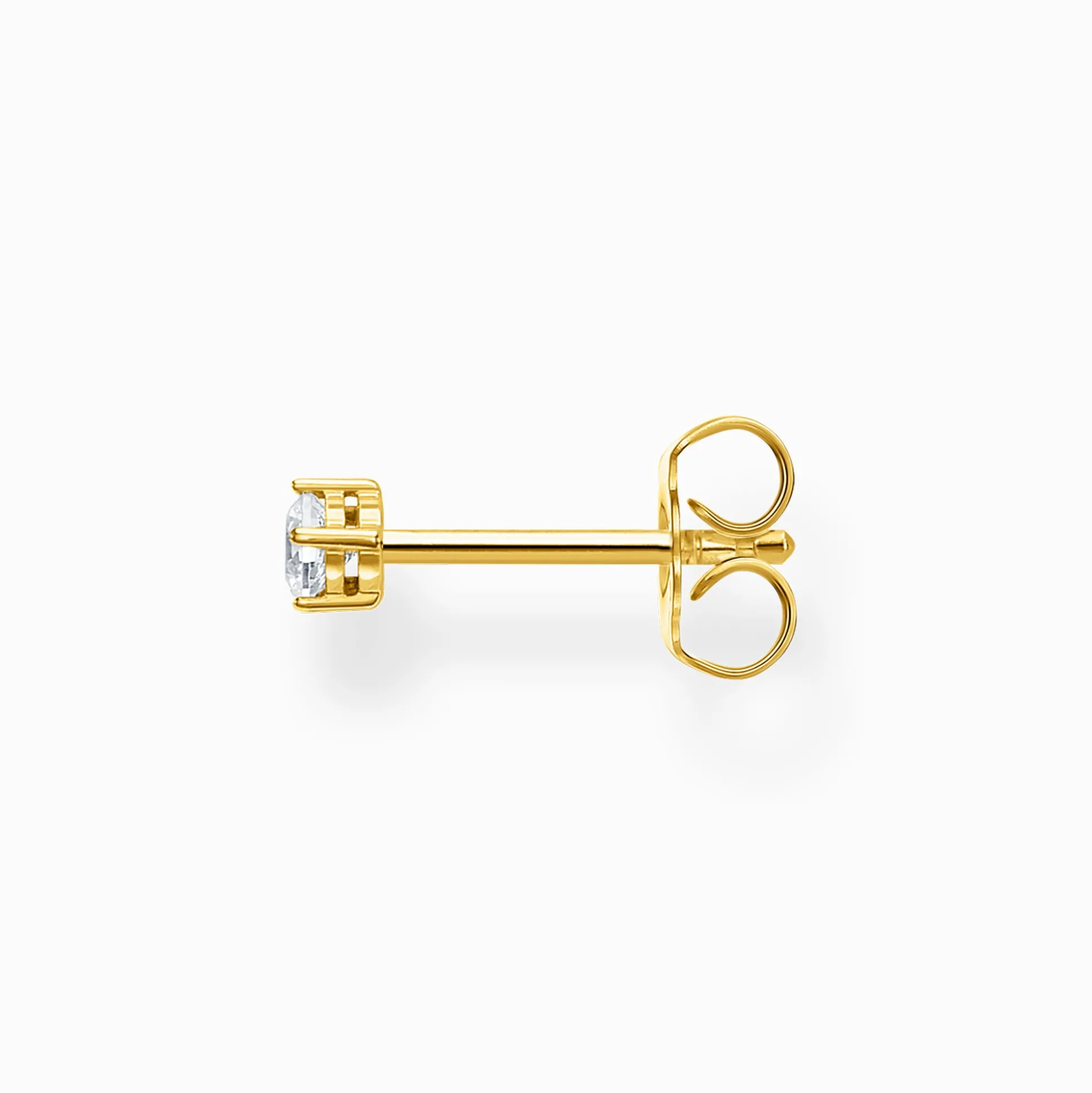 Online Clou d'oreille unique pierre blanche or Femme Clous D'oreilles|Placage Or 18 Carats - Argent 925
