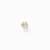 Clearance Clou d'oreille unique pierre blanche or Femme Clous D'oreilles|Placage Or 18 Carats - Argent 925