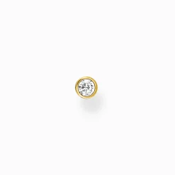 Clearance Clou d'oreille unique pierre blanche or Femme Clous D'oreilles|Placage Or 18 Carats - Argent 925
