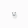 Best Sale Clou d'oreille unique pierres blanches argent Femme Clous D'oreilles