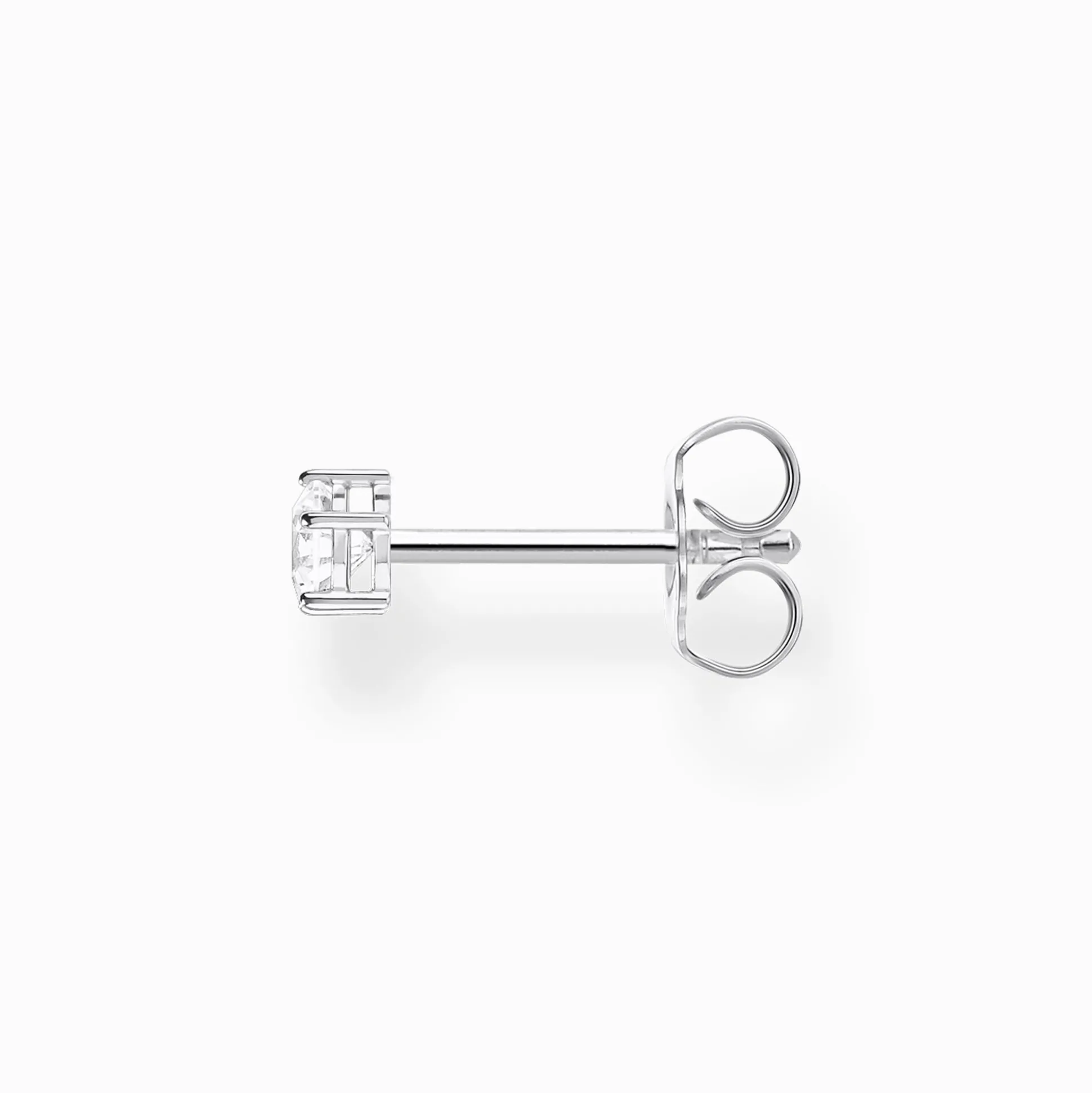 Flash Sale Clou d'oreille unique pierre blanche argent Femme Clous D'oreilles