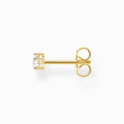 Best Clou d'oreille unique pierre blanche or Femme Clous D'oreilles|Placage Or 18 Carats - Argent 925