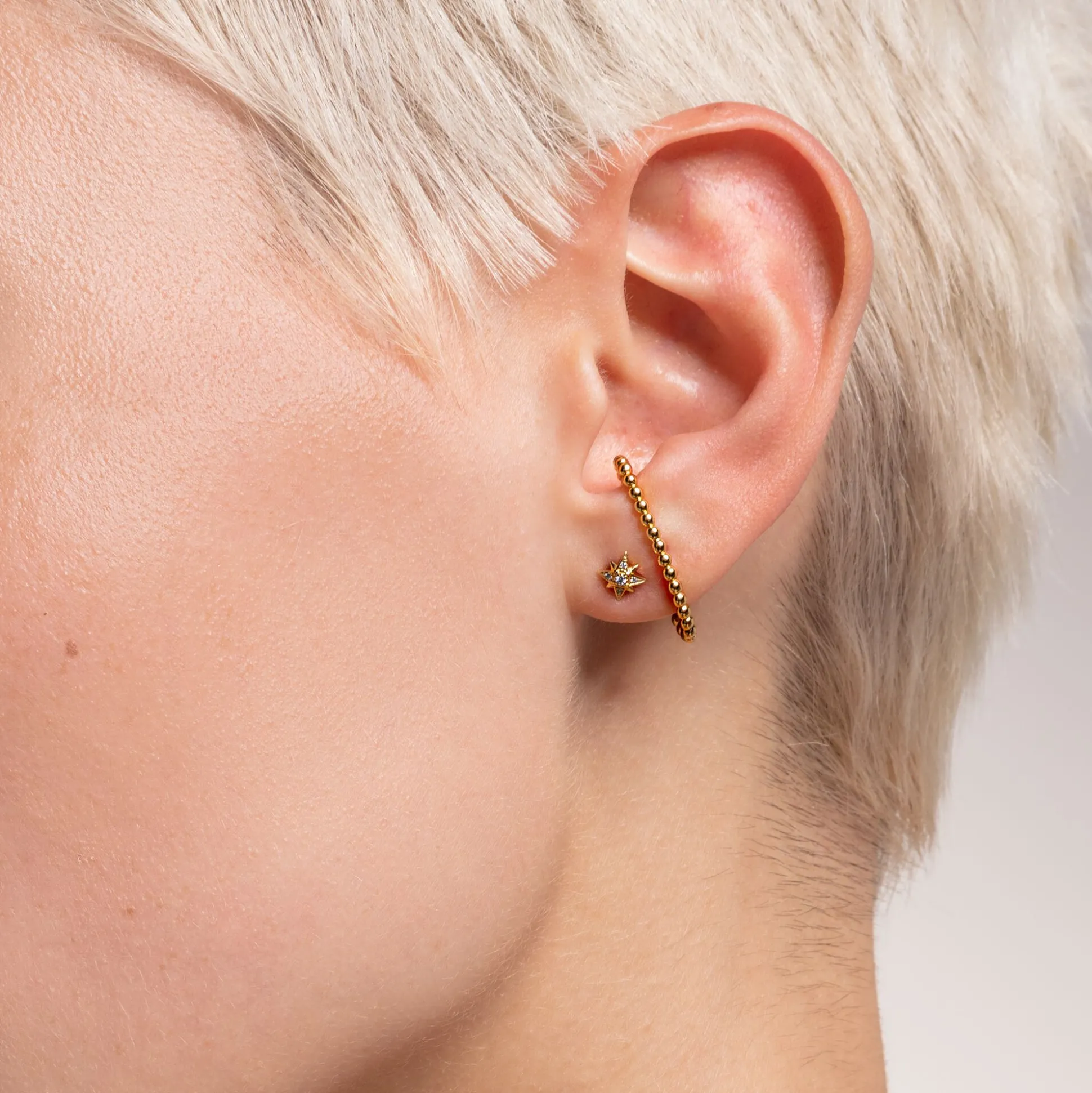 Clearance Clou d'oreille unique étoile or Femme Clous D'oreilles