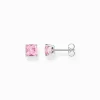 Flash Sale Clous d'oreilles avec pierre rose argent Femme Clous D'oreilles
