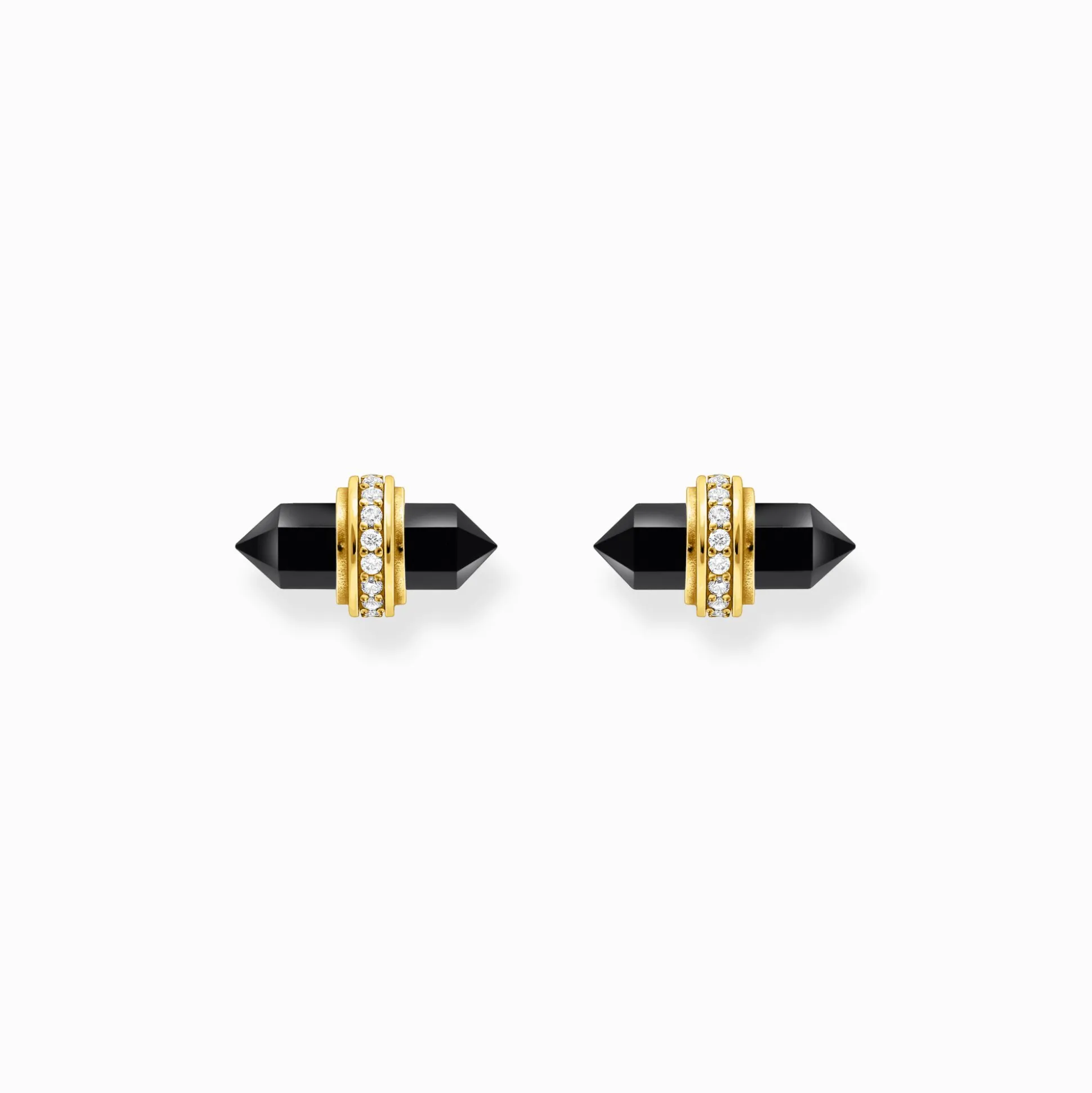 Clearance Clous d’oreilles en argent avec cristal en onyx noir Femme Clous D'oreilles
