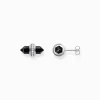 Online Clous d’oreilles en argent avec cristal en onyx noir Femme Clous D'oreilles|Argent 925