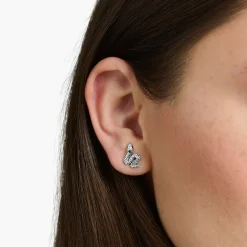 Flash Sale Clous d'oreilles noirci serpent Femme Clous D'oreilles|Clous D’oreilles & Créoles