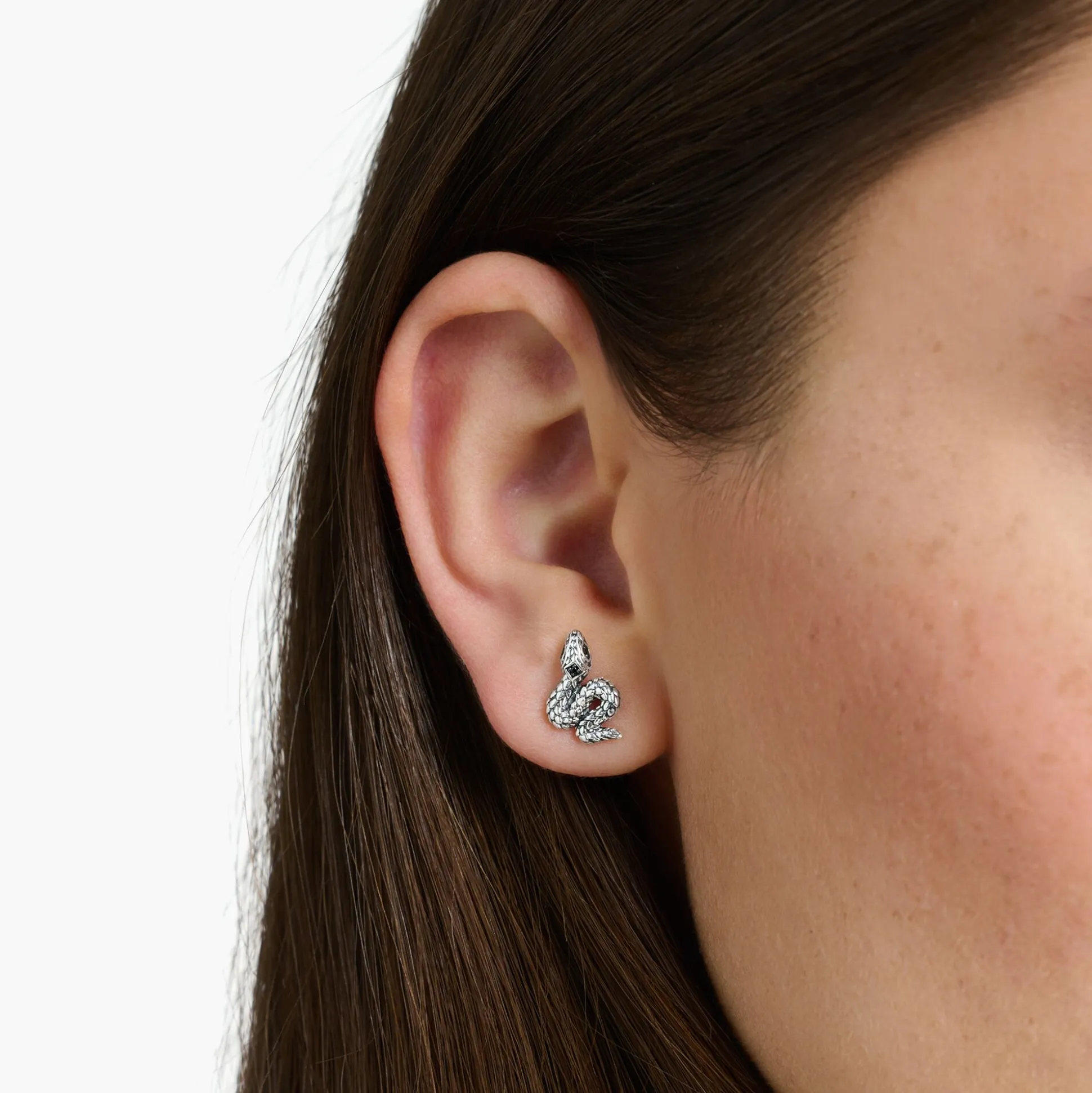 Flash Sale Clous d'oreilles noirci serpent Femme Clous D'oreilles|Clous D’oreilles & Créoles