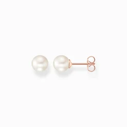 Sale Clous d'oreilles perle or rose Femme Clous D'oreilles
