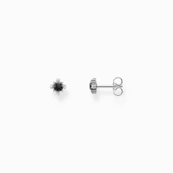 Shop Clous d'oreilles vintage en argent avec pierre noire Femme Clous D'oreilles|Argent 925