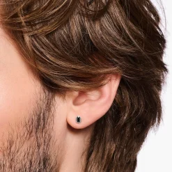 Flash Sale Clous d’oreilles yeux de crocodile, argent noirci et gemmes noires et vertes Femme Clous D'oreilles|Clous D’oreilles & Créoles
