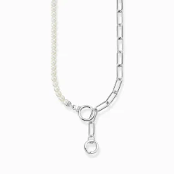 Cheap Collier de perles de culture d’eau douce et chaîne à maillons argent Femme Chaînes & Colliers