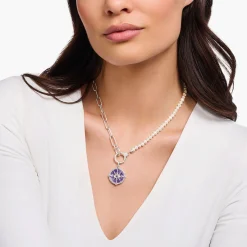 Cheap Collier de perles de culture d’eau douce et chaîne à maillons argent Femme Chaînes & Colliers