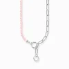 Fashion Collier en argent avec maillons et Beads rose Femme Chaînes & Colliers|Argent 925