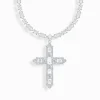Best Sale Collier en argent avec pendentif croix et zircon blanc Femme Chaînes & Colliers|Argent 925