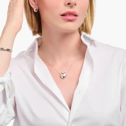 Hot Collier en argent avec pendentif en forme de cœur Femme Chaînes & Colliers|Argent 925
